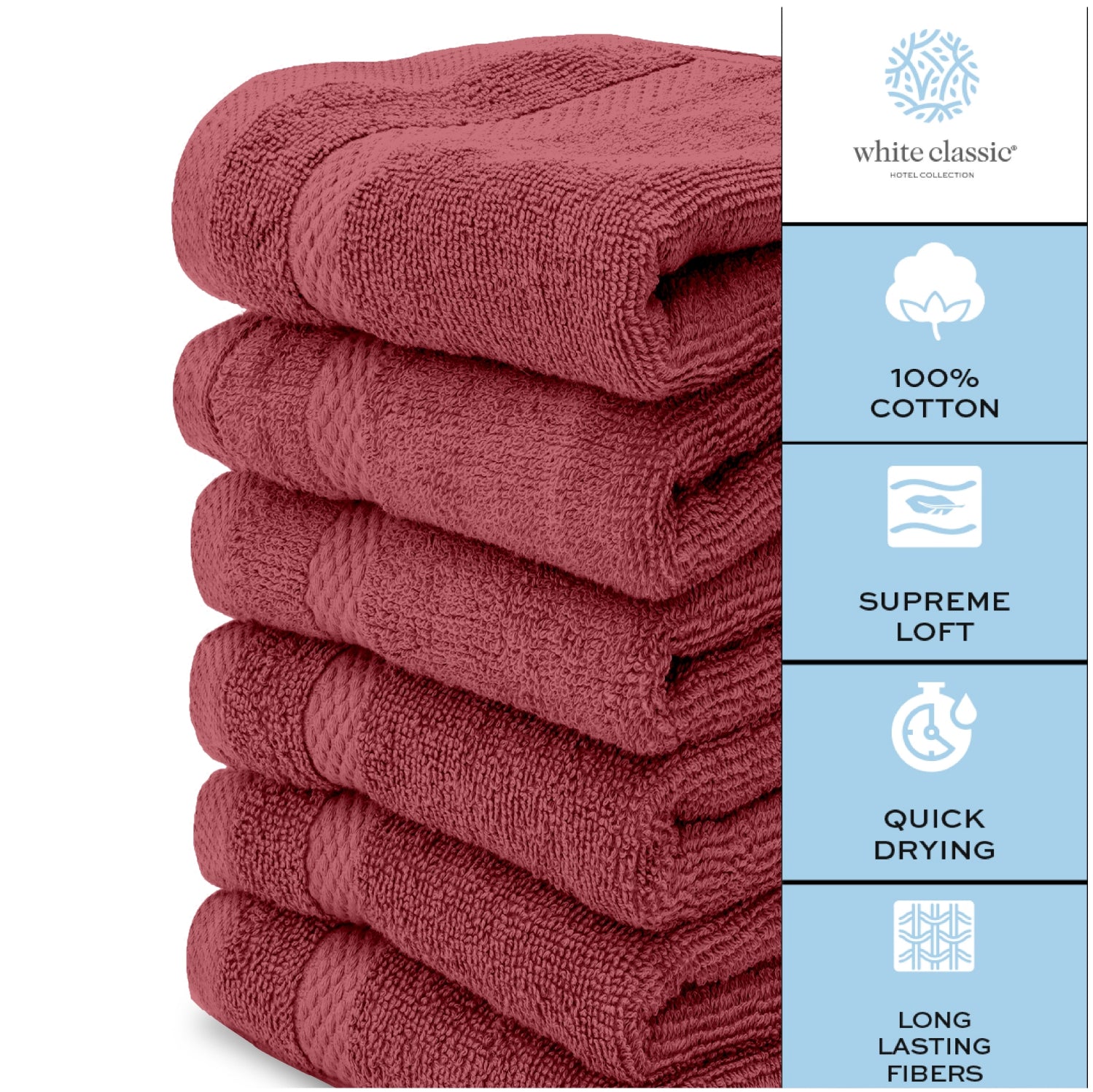 Hotel Towels 13×13 Wash Cloth White