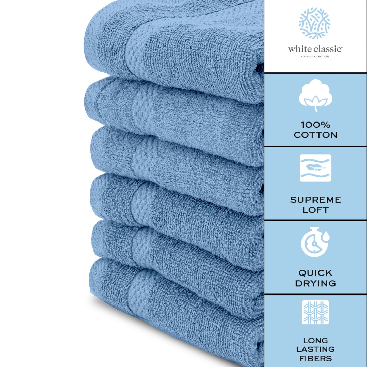 cotton light blue washcloths