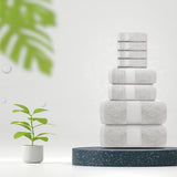 8Pc Silver Towel set