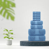 8Pc Blue Towel Set 