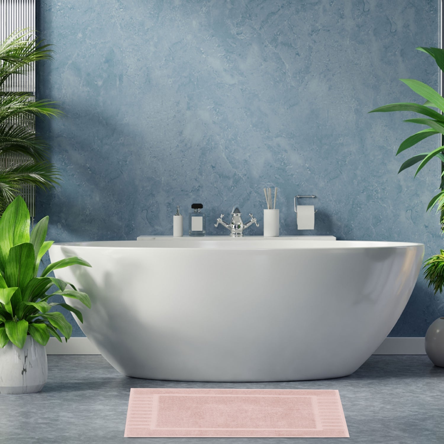 pink bathroom bath mat