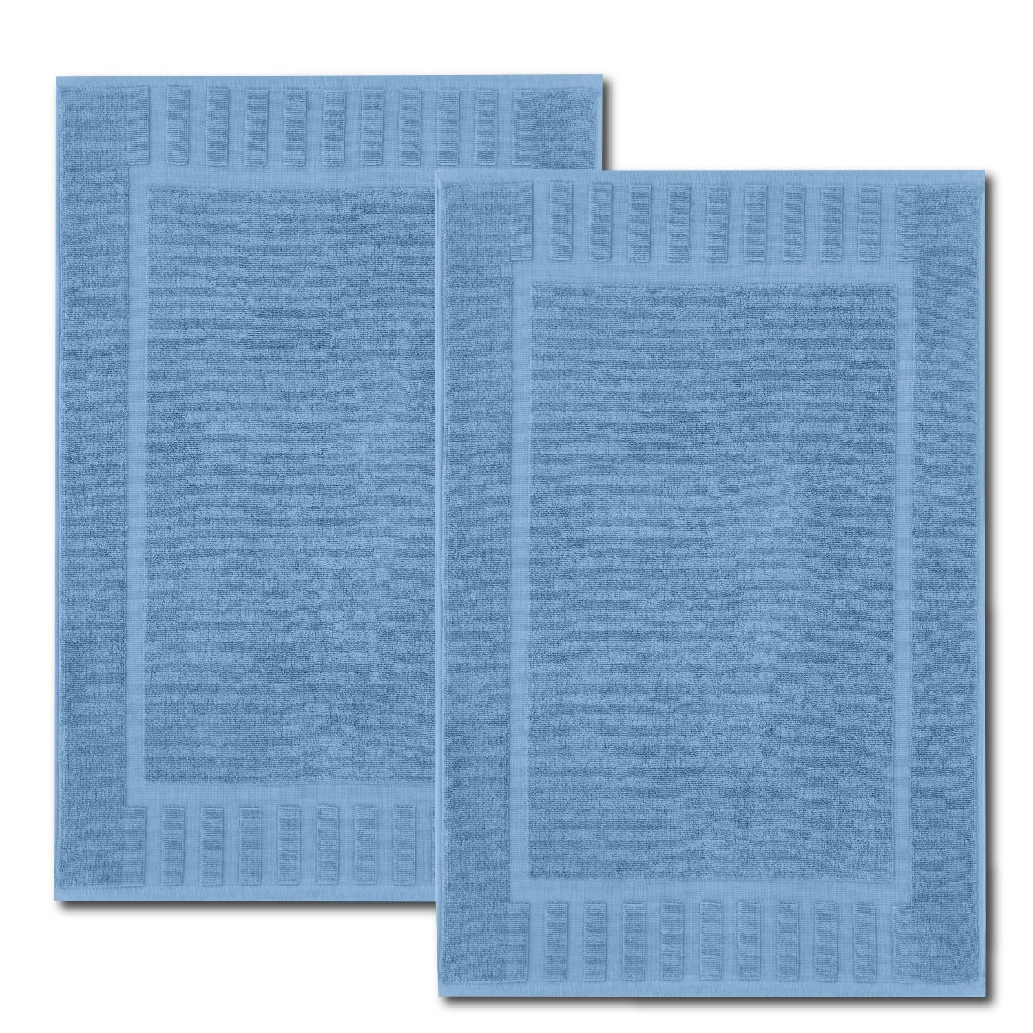 blue bath mats