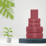 8Pc Burgundy Towel Set